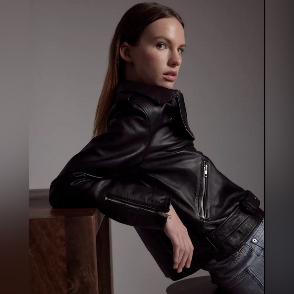 Quince Genuine Leather motorcycle jacket. - Picture 3 of 10